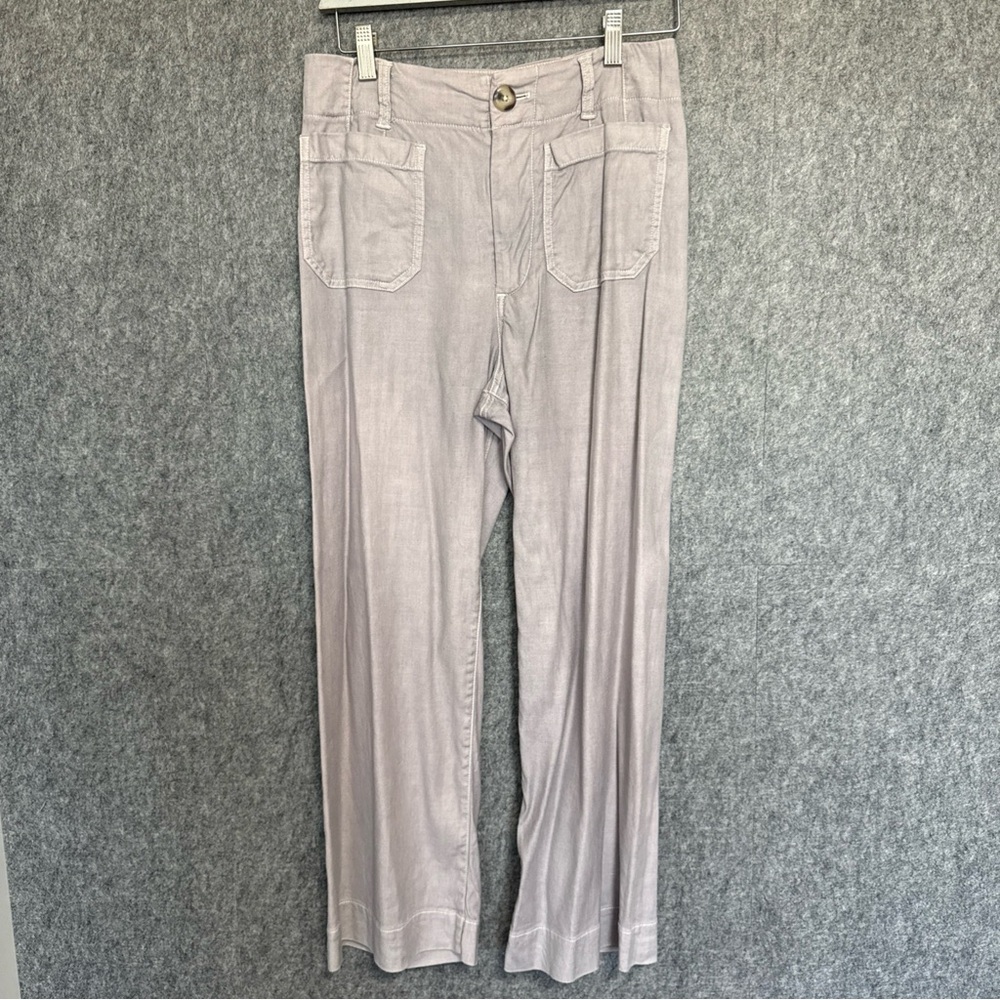 Anthropologie Maeve THE MARGOT Cropped Wide Leg Pants Size 4  Lt PurpleLavender